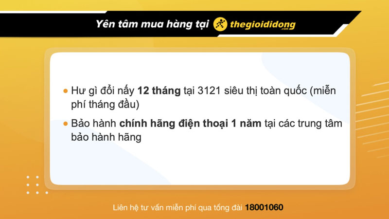 Chính sách bảo hành điện thoại tại Thế Giới Di Động 